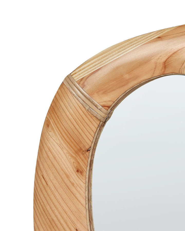 Wall Mirror Neure Fir Wood Natural Beige