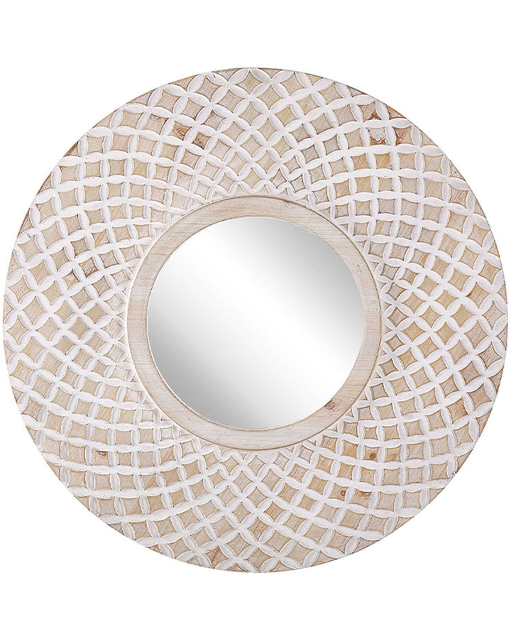 Wall Mirror Pomaro Fir Wood Light Brown
