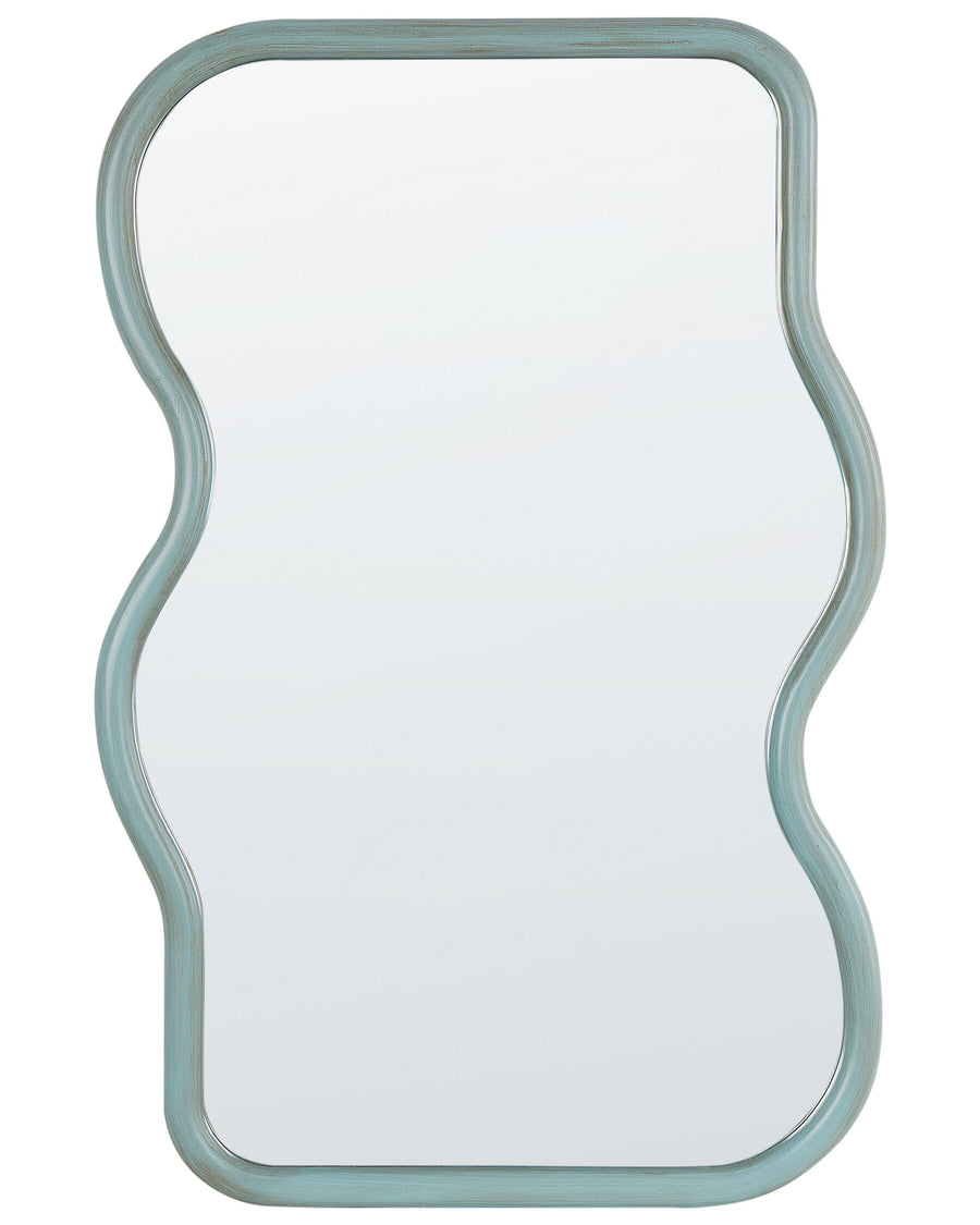 Wall Mirror Ronnet Paulownia Wood Light Blue