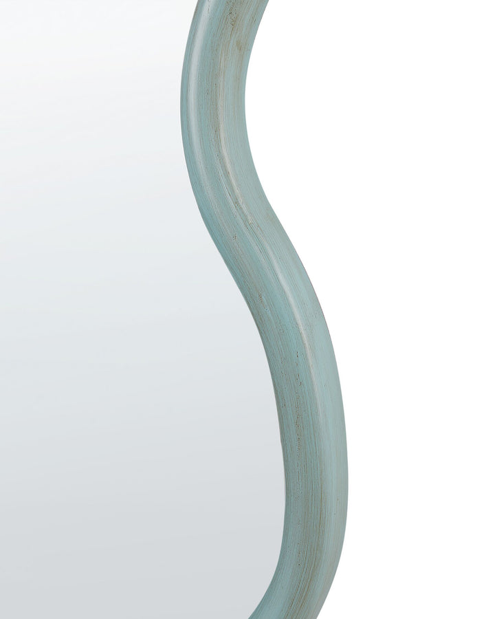 Wall Mirror Ronnet Paulownia Wood Light Blue