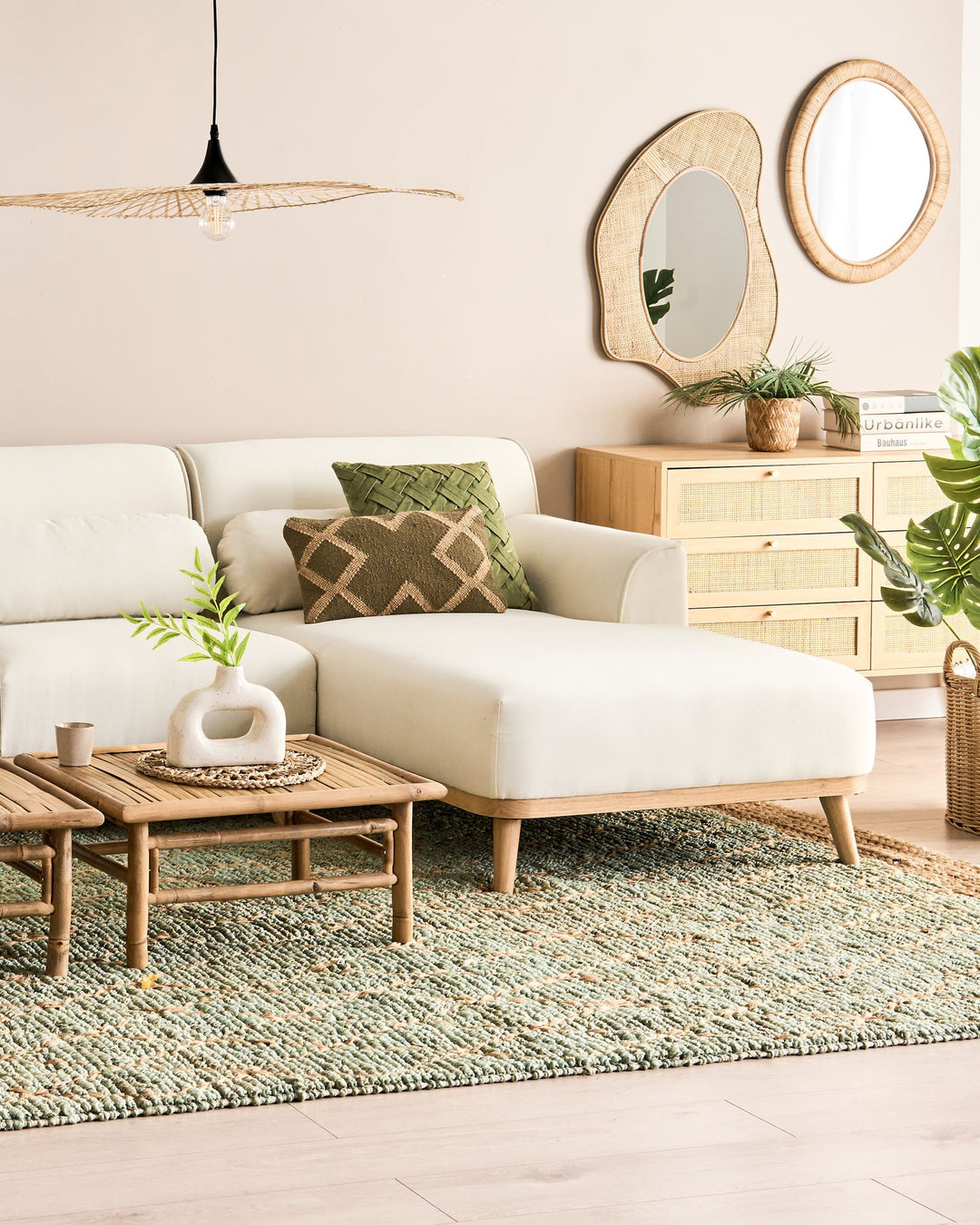 Wall Mirror Zaatari  Rattan Natural