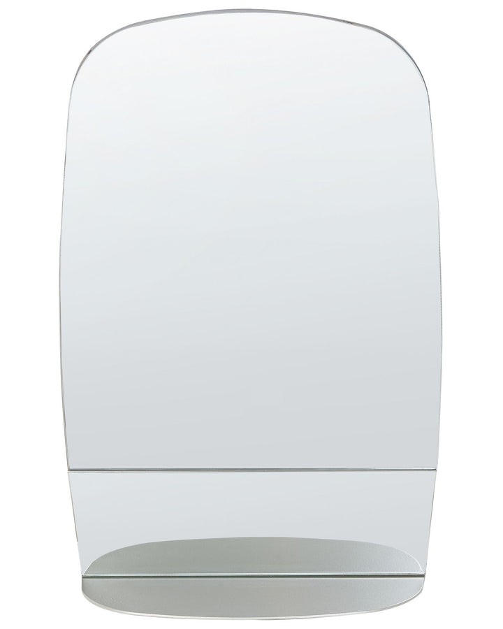 Wall Mirror with Shelf Brannay Metal Silver