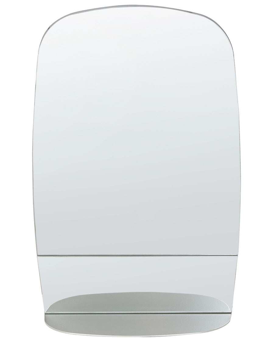 Wall Mirror with Shelf Brannay Metal Silver