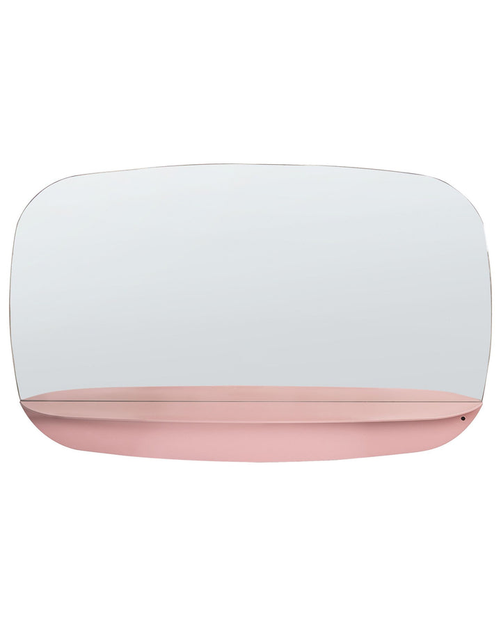 Wall Mirror with Shelf Dosnon Metal Pink