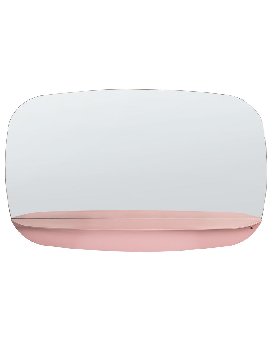 Wall Mirror with Shelf Dosnon Metal Pink