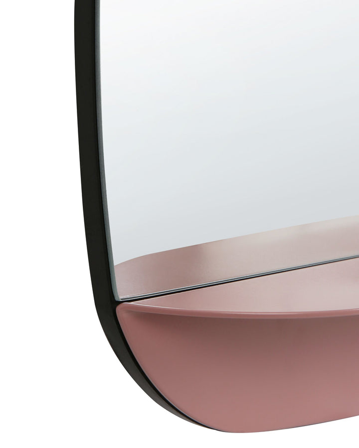 Wall Mirror with Shelf Dosnon Metal Pink