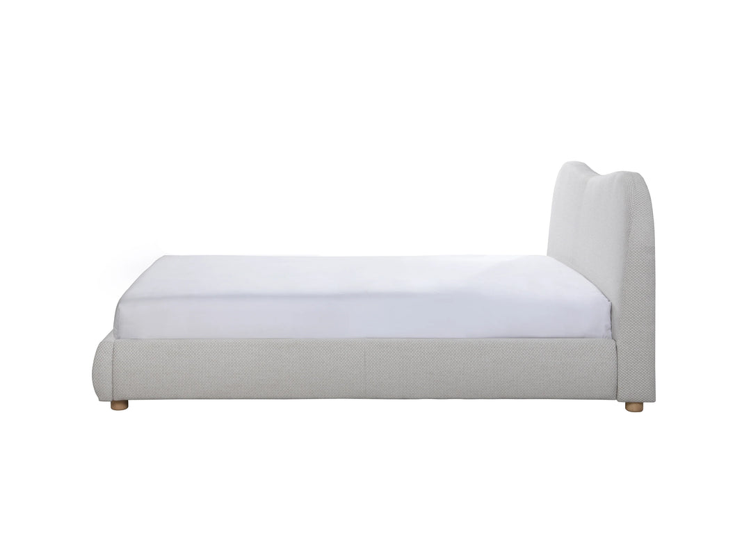 White bed with a mattress on a white background