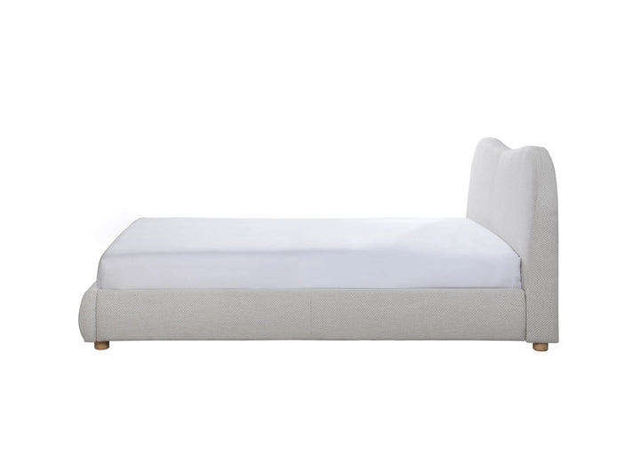 White bed with a mattress on a white background