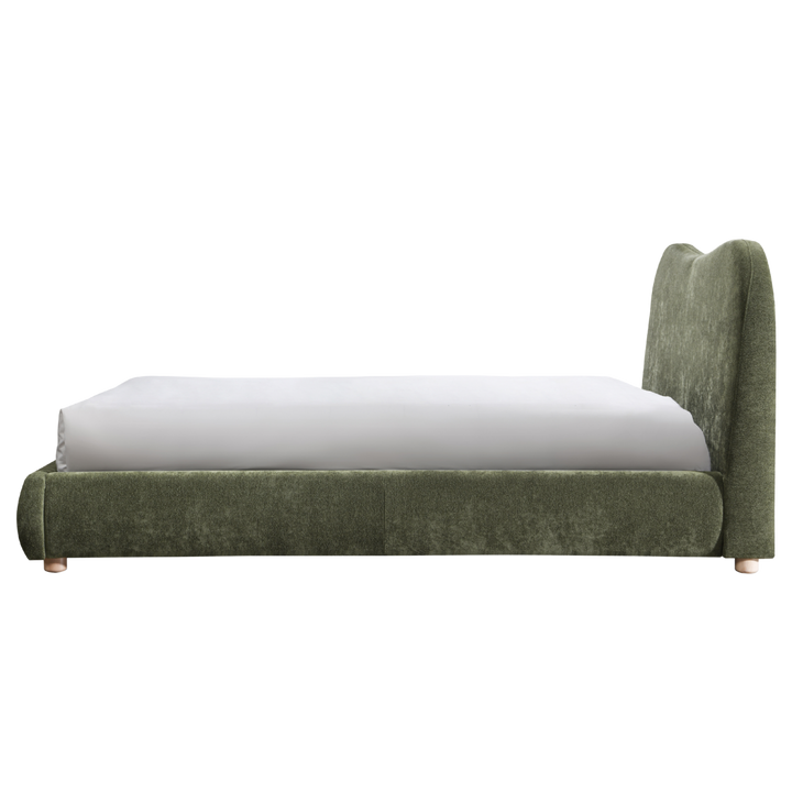 Wave Kingsize Beds in Olive Soft Weave