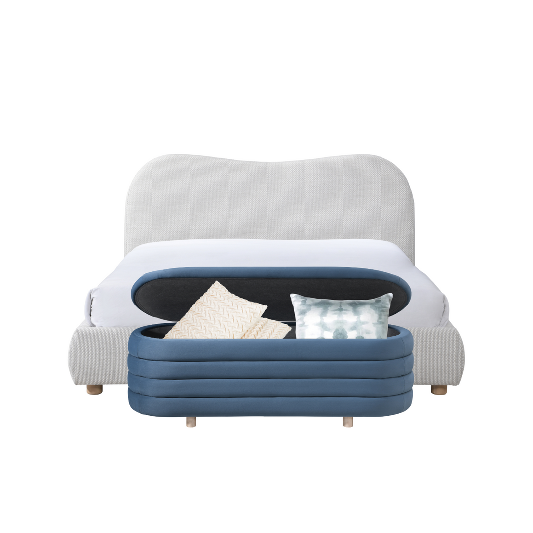 Wave Double Bed in Natural Weave