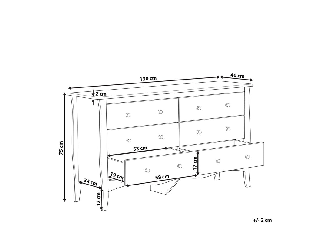 Morisini 6 Drawer Chest Black