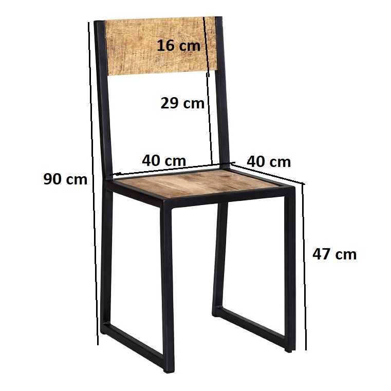 Cosmo Industrial Metal & Wood Dining Chair (Sold in Pairs)