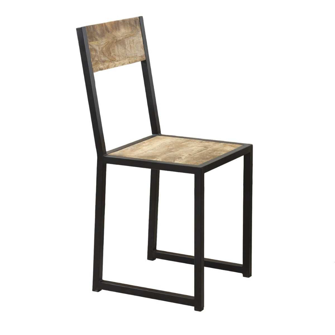 Cosmo Industrial Metal & Wood Dining Chair (Sold in Pairs)