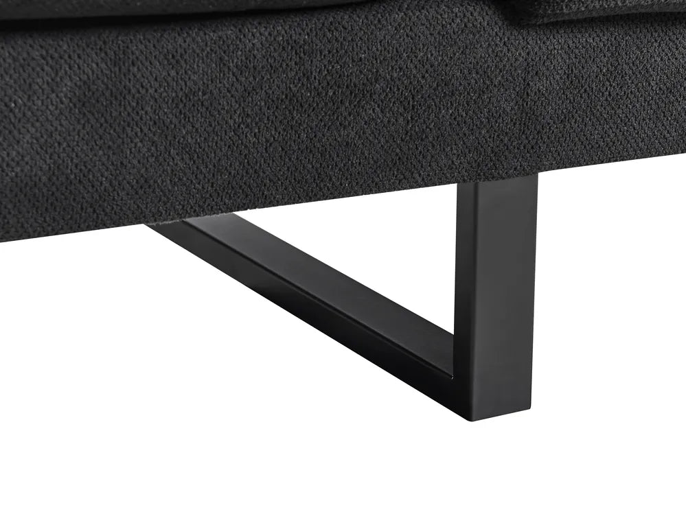 Sofa 3 Seater Fabric Black Shavera