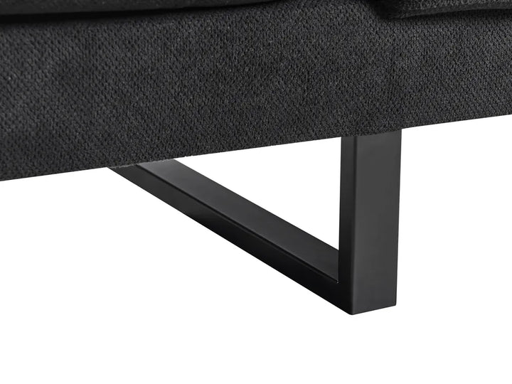 Sofa 3 Seater Fabric Black Shavera