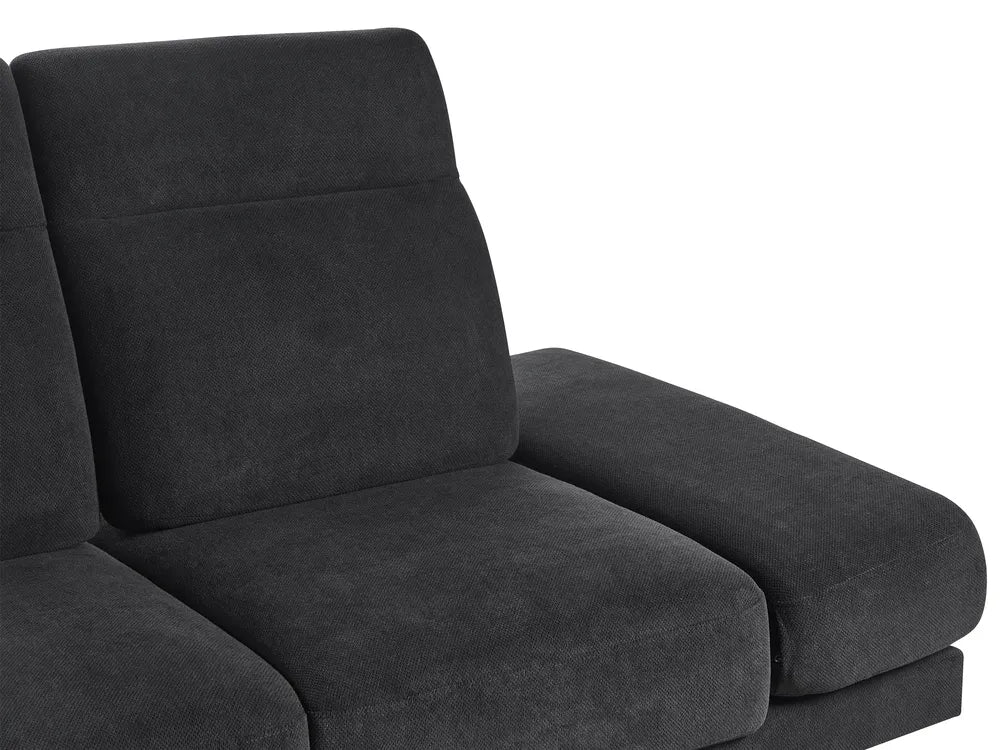 Sofa 3 Seater Fabric Black Shavera