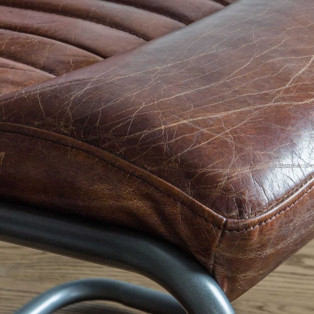 Dining Chair Brown Leather Fondren