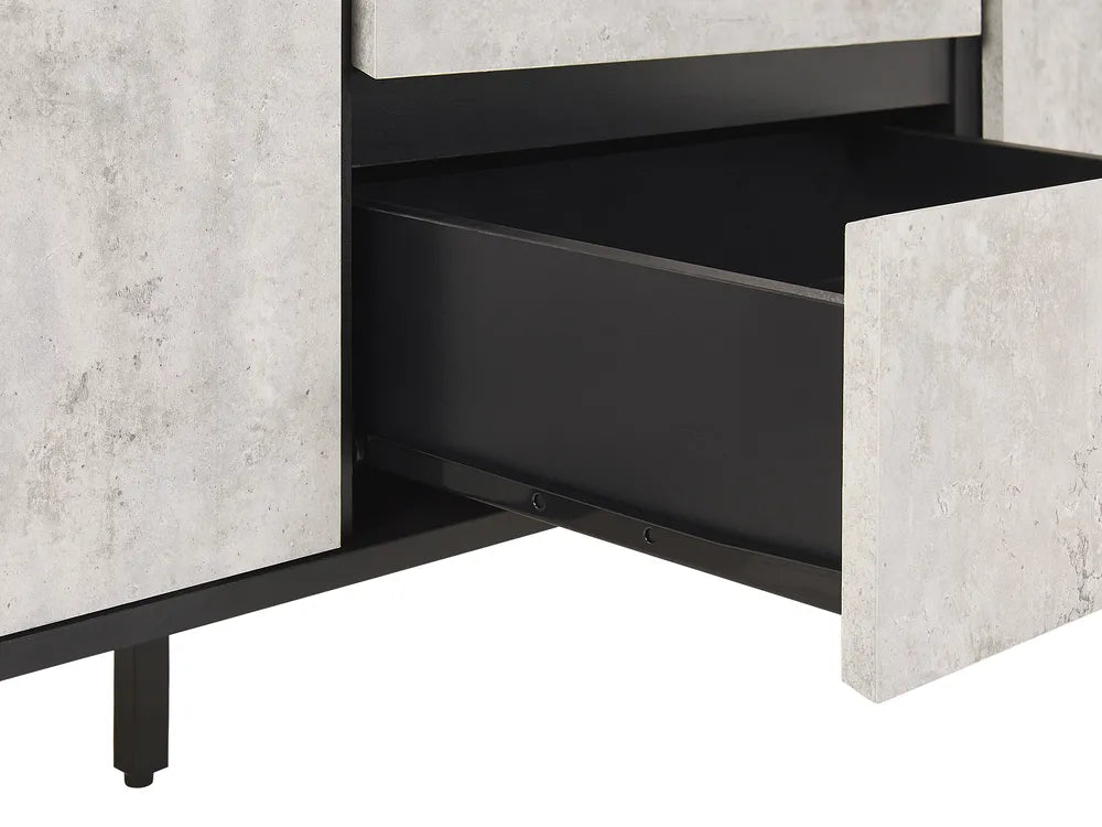 2 Door Sideboard Grey Concrete Effect Whetsel