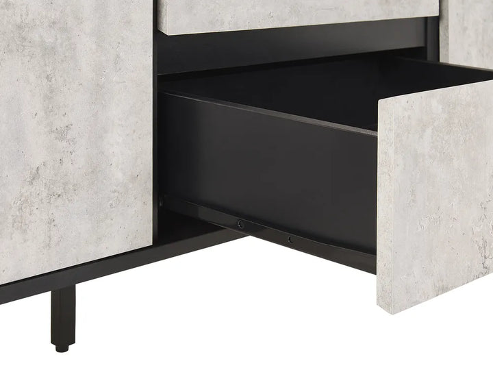 2 Door Sideboard Grey Concrete Effect Whetsel