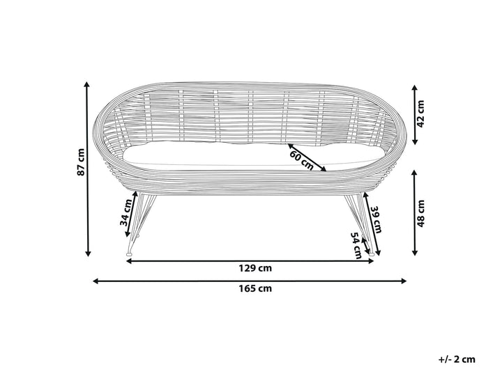 Maratea Garden Sofa 2 Seater Rattan Natural