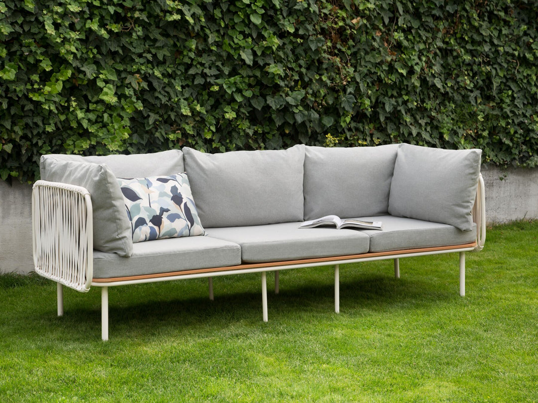 Senise Garden Sofa 3 Seater Metal Grey
