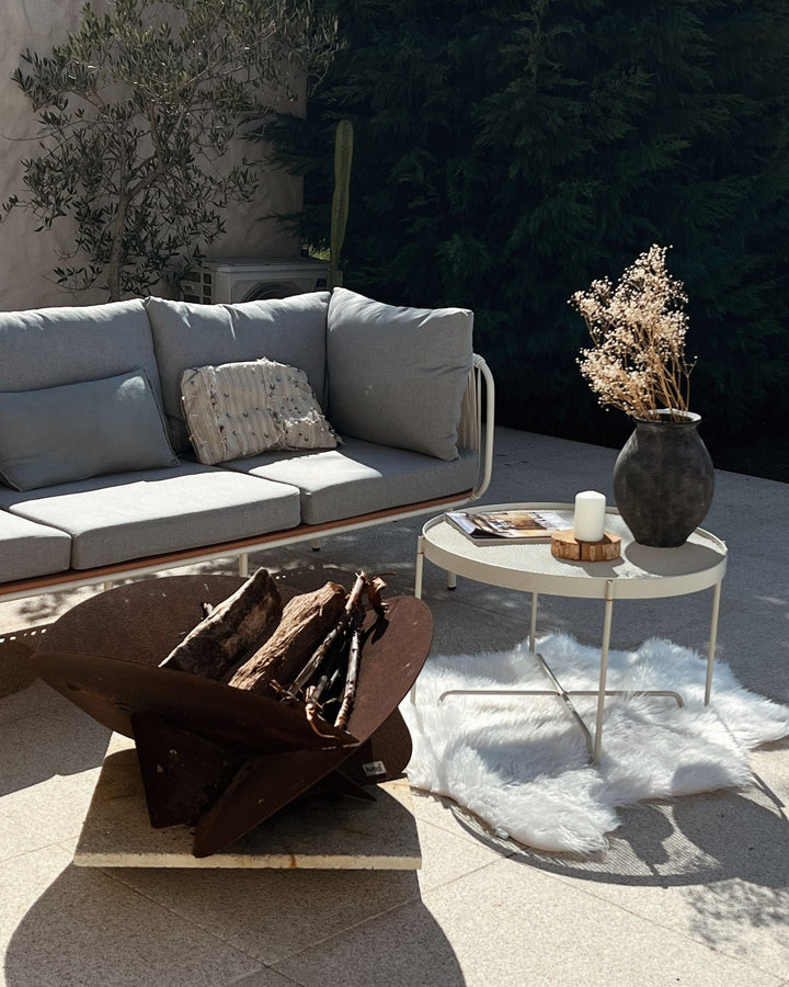 Senise Garden Sofa 3 Seater Metal Grey