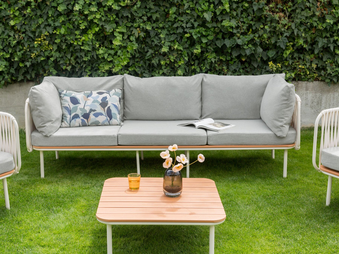 Senise Garden Sofa 3 Seater Metal Grey