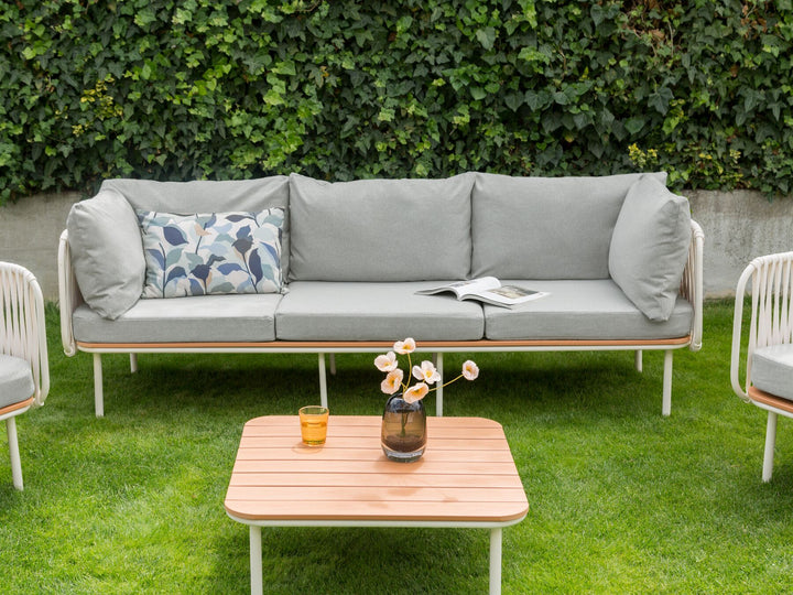 Senise Garden Sofa 3 Seater Metal Grey