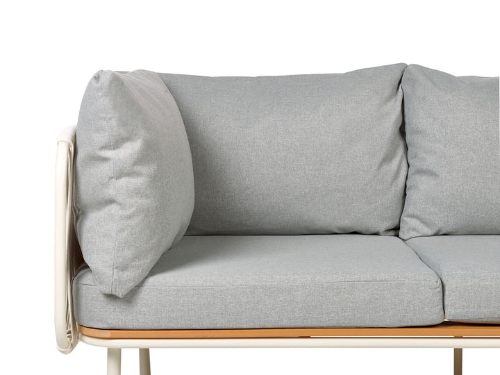 Senise Garden Sofa 3 Seater Metal Grey