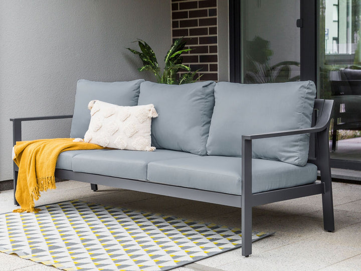 Kiato Garden Sofa 3 Seater Metal Dark Grey