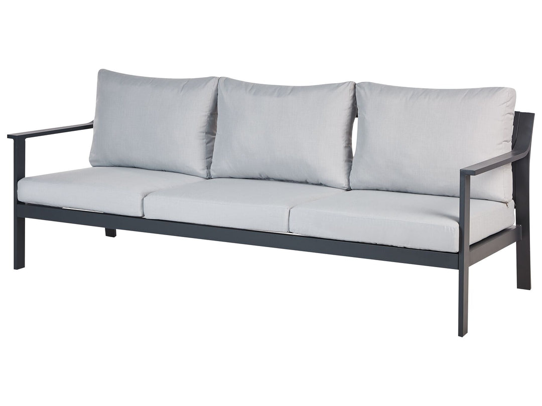 Kiato Garden Sofa 3 Seater Metal Light Grey