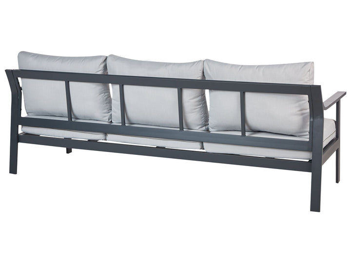 Kiato Garden Sofa 3 Seater Metal Light Grey