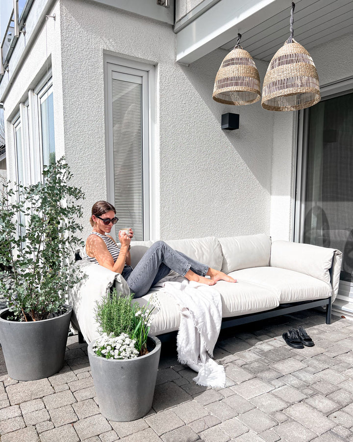Esperia Garden Sofa 3 Seater Metal Grey