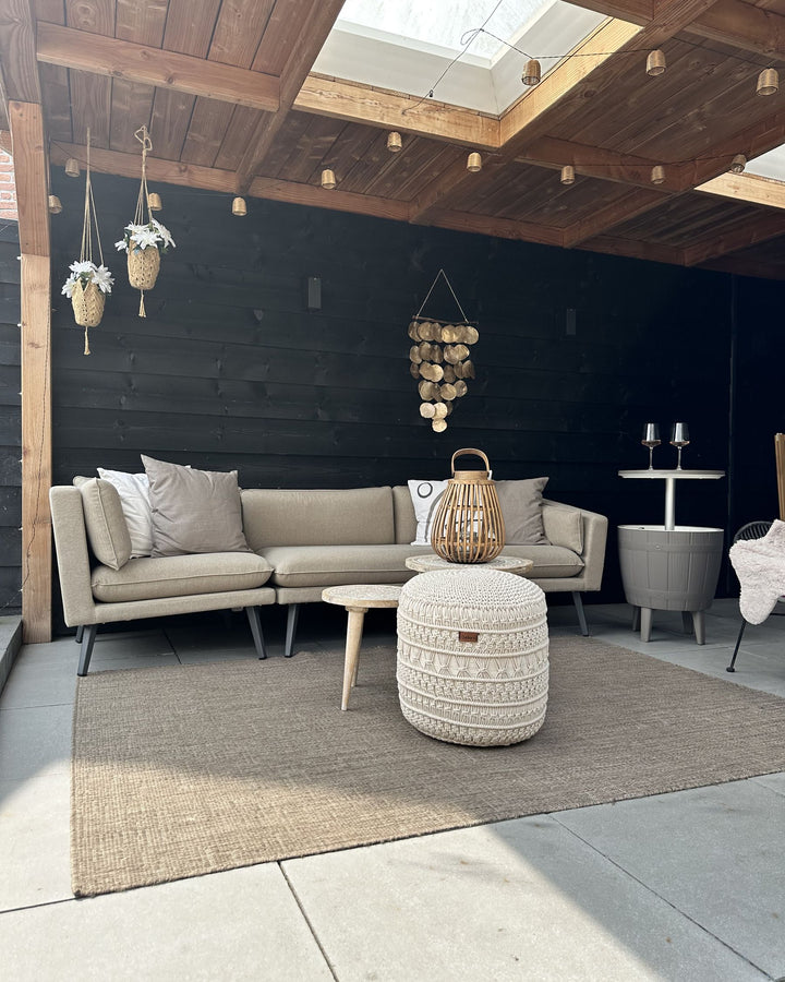 Loretello Garden Sofa 3 Seater Left Hand Beige