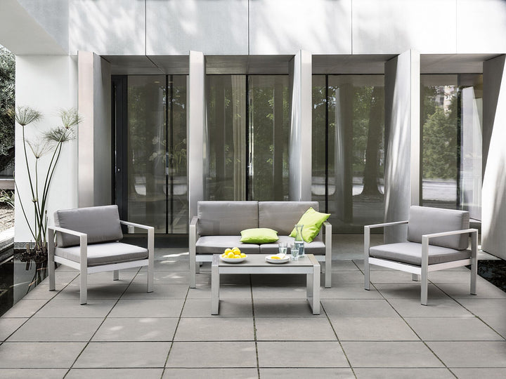 Salerno Garden Sofa 2 Seater Metal Light Grey