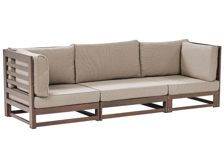 Trani Garden Sofa 3 Seater Modular Certified Acacia Wood Dark Brown