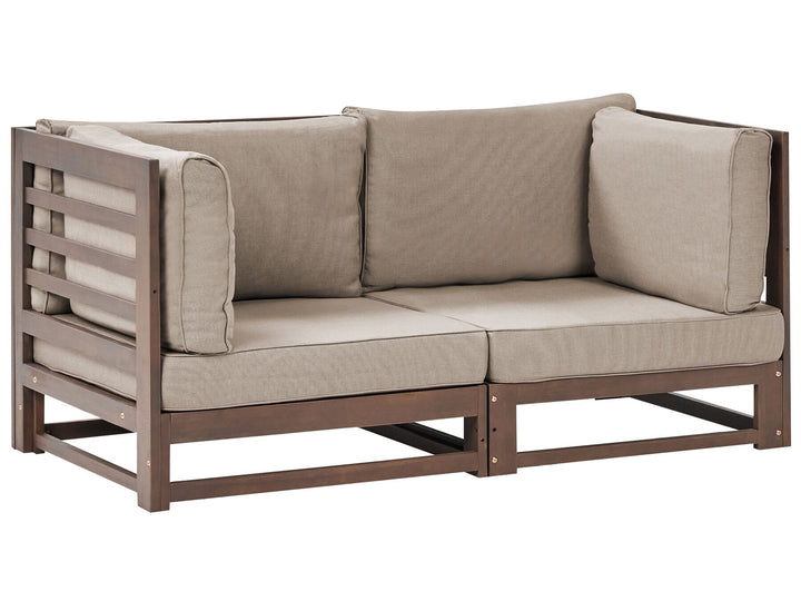 Trani Garden Sofa 2 Seater Modular Certified Acacia Wood Dark Brown