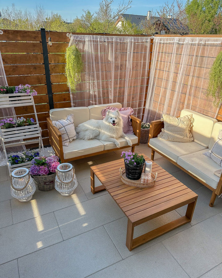 Baratti Garden Sofa 2 Seater Acacia Wood Brown