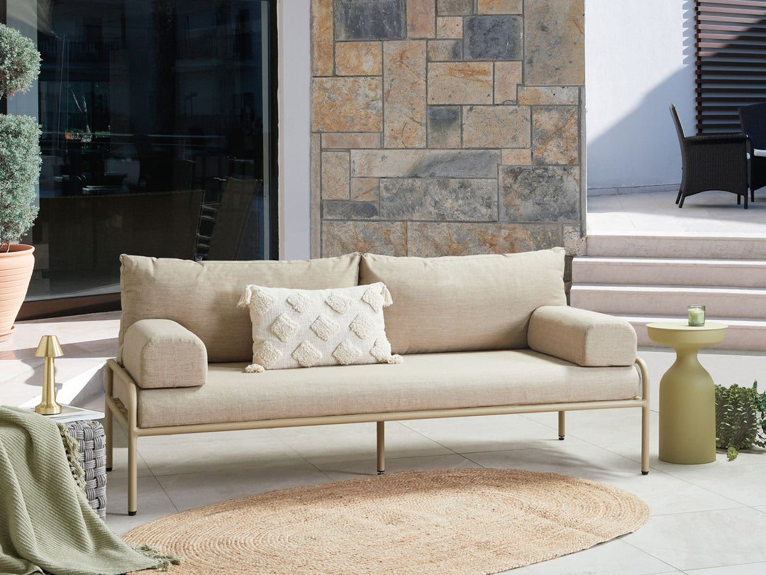 Solofra Garden Sofa 2 Seater Metal Beige