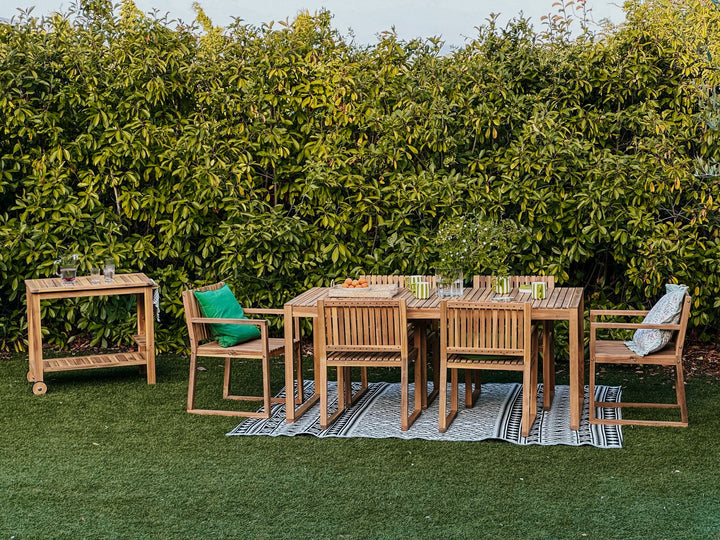 Sassari II Garden Dining Set 6 Seater Certified Acacia Wood Light Brown