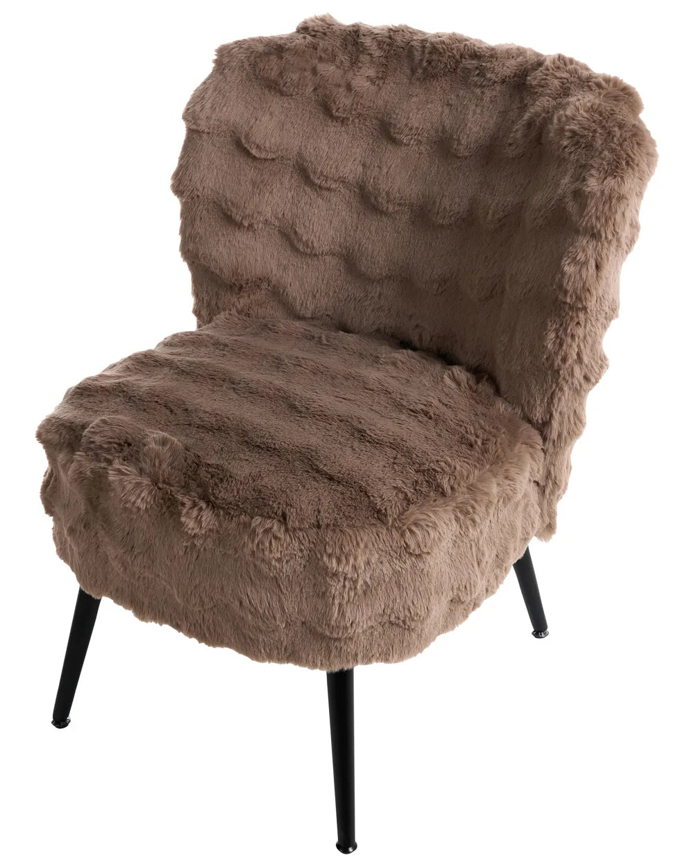 Armchair Faux Fur Light Brown Smelda