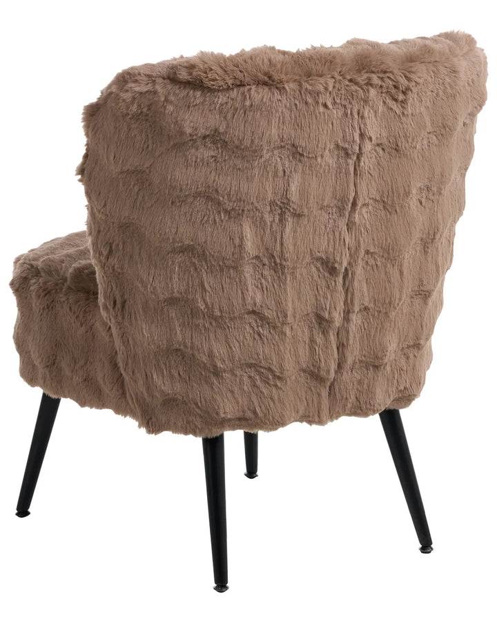 Armchair Faux Fur Light Brown Smelda