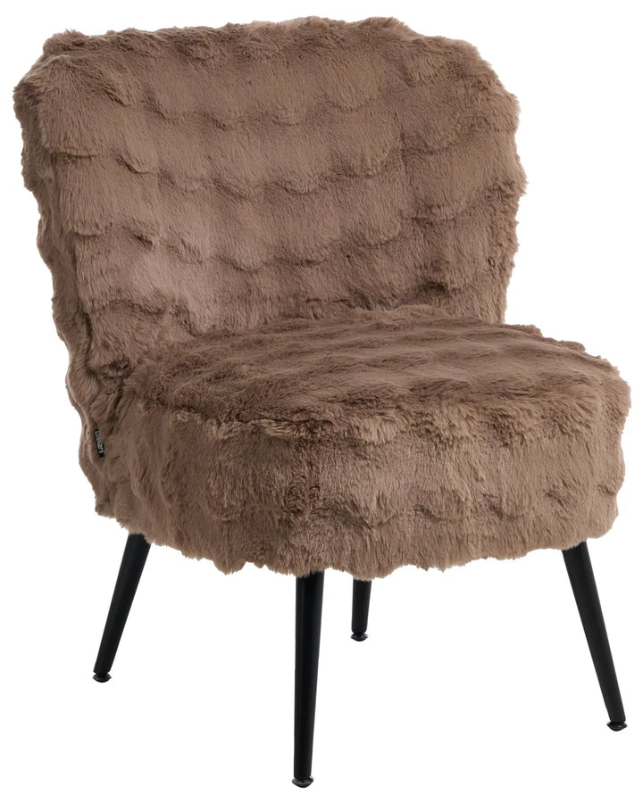 Light brown faux fur armchair
