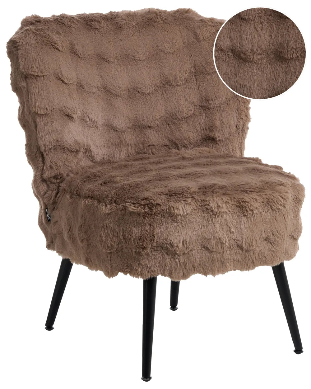 Soft brown faux fur armchair
