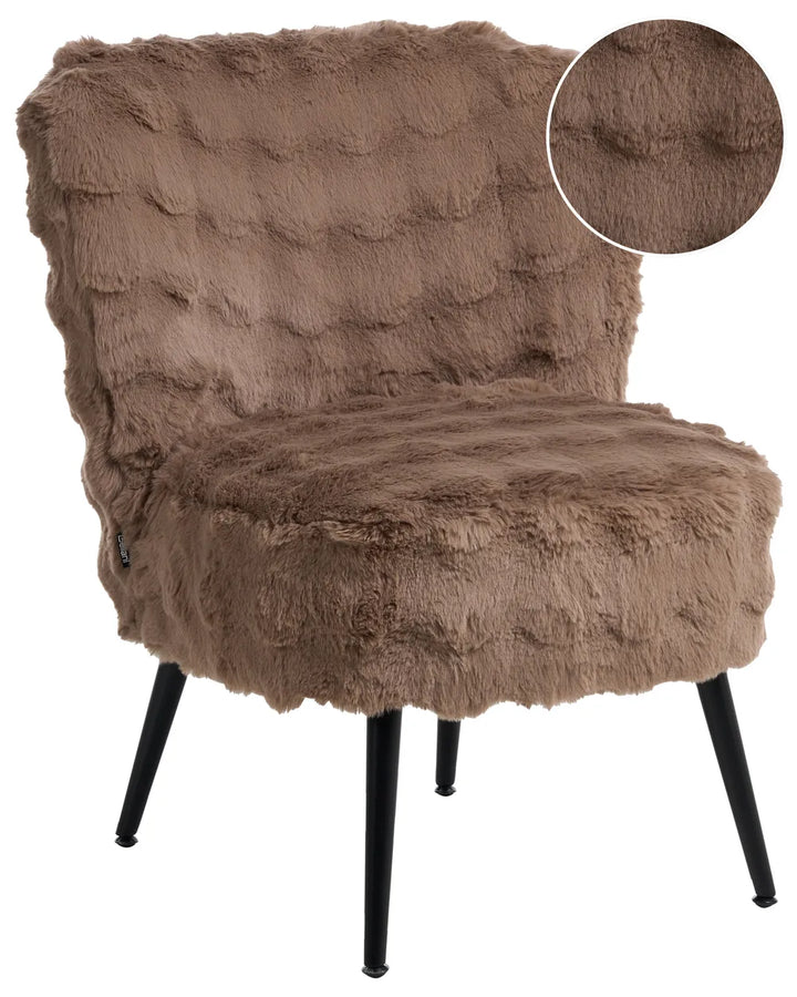 Soft brown faux fur armchair