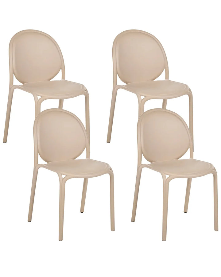 Set of 4 beige garden chairs