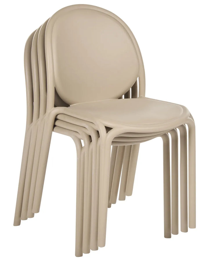 Set of 4 Garden Chairs Beige Torron