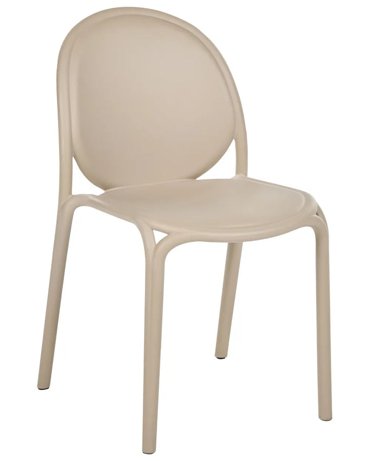 Beige polypropylene garden chairs