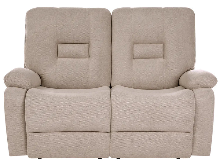 Manual Recliner Living Room Set 3 Seater Fabric Taupe Caynemore