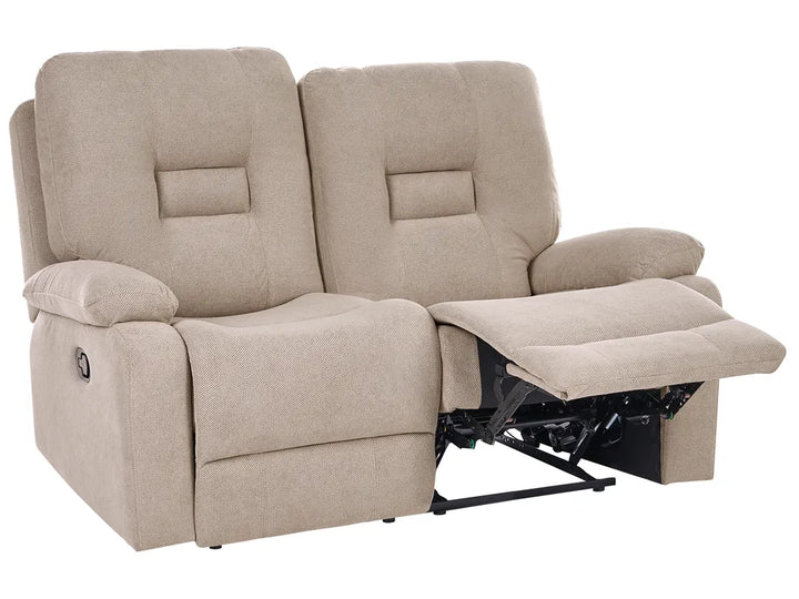 Manual Recliner Living Room Set 3 Seater Fabric Taupe Caynemore